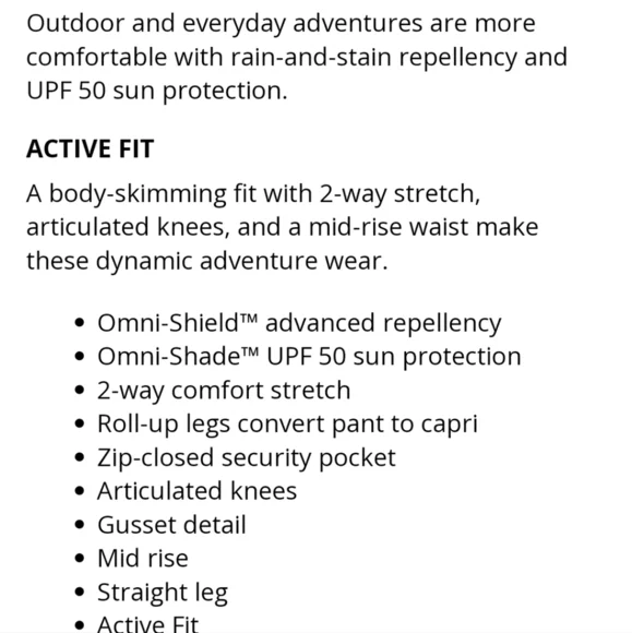 Columbia Pants Hiking Travel UPF Water Stain Resistant Saturday Trail sz 12 - Picture 7 of 12